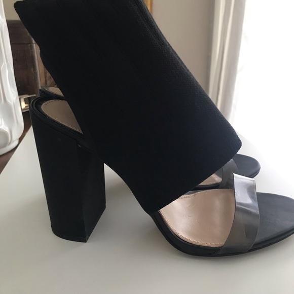 Zara High Heeled Sandals, Stretch Fabric Upper - Picture 2 of 6